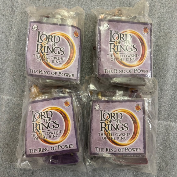 Lord of the Rings LOTR 4 Burger King Toys 2001 NIP Frodo Gimli Boromir Galadriel - Picture 2 of 14